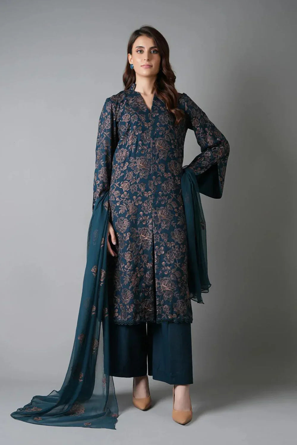 Bareeze Embroidered lawn 3pc D-266