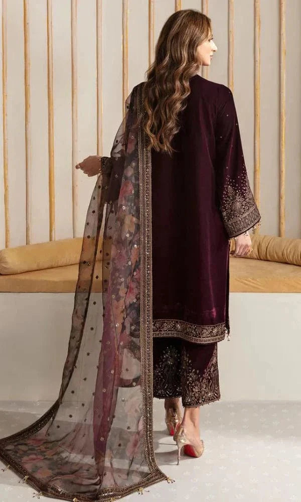 Jazmin JZ-22 Velvet Embroidered 3pc
