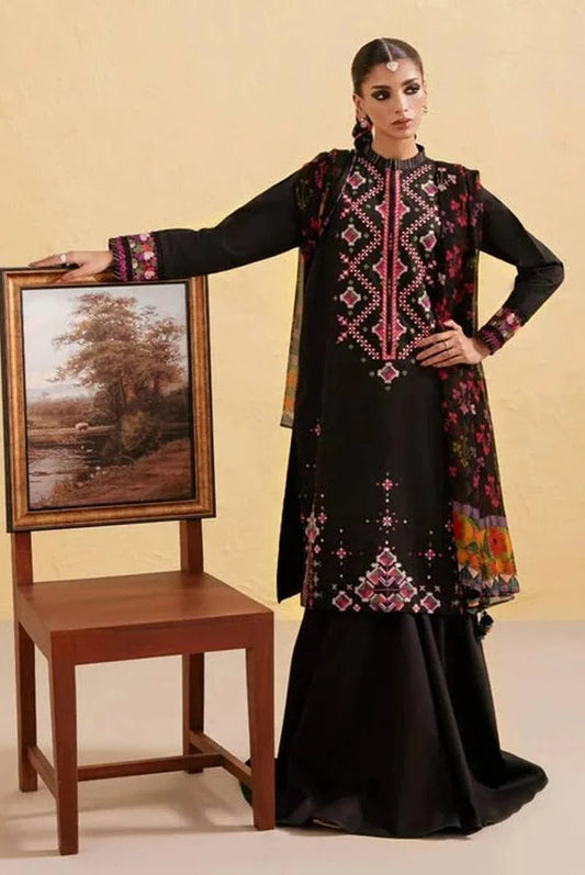 Sapphire D-69 Dhanak Embroidered 3Pc Wt