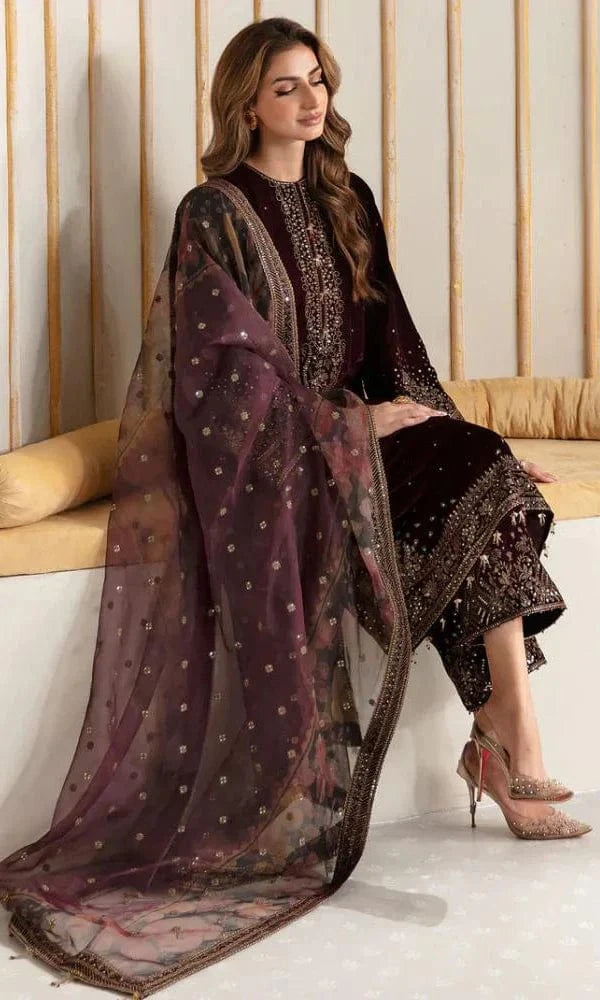 Jazmin JZ-22 Velvet Embroidered 3pc