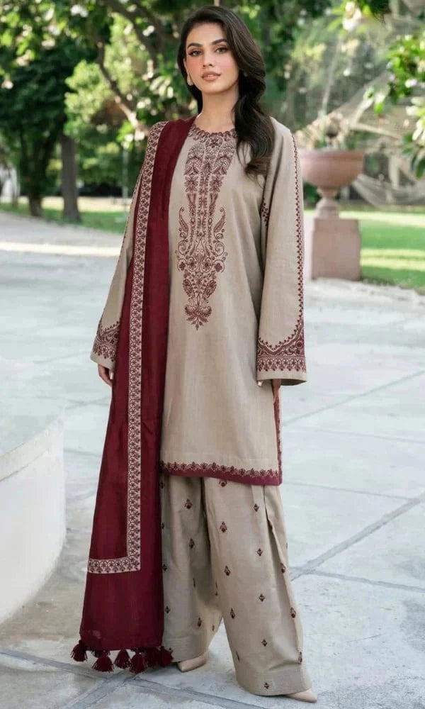 Sapphire D-99 Embroidered Dhanak 3pc