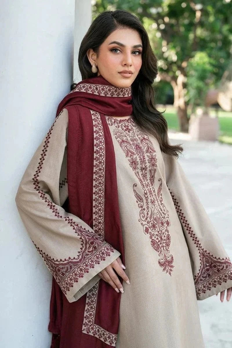 Sapphire D-99 Embroidered Dhanak 3pc