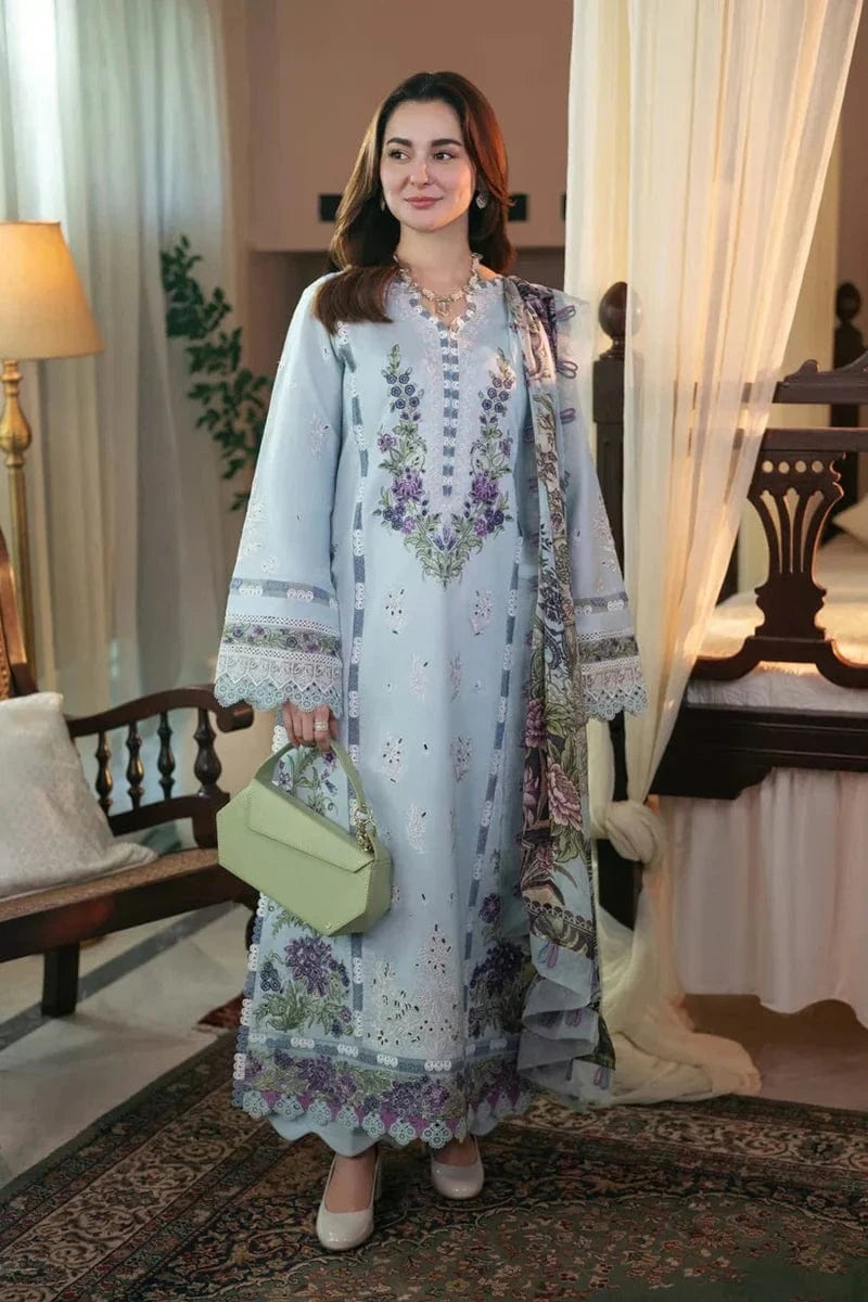 Qalamkaar QL-1028 Chikenkari Embroidered Lawn 3pc