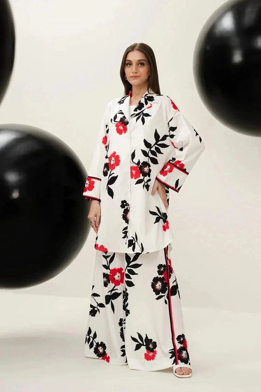 D-722 Printed Silk 2Pc Wt
