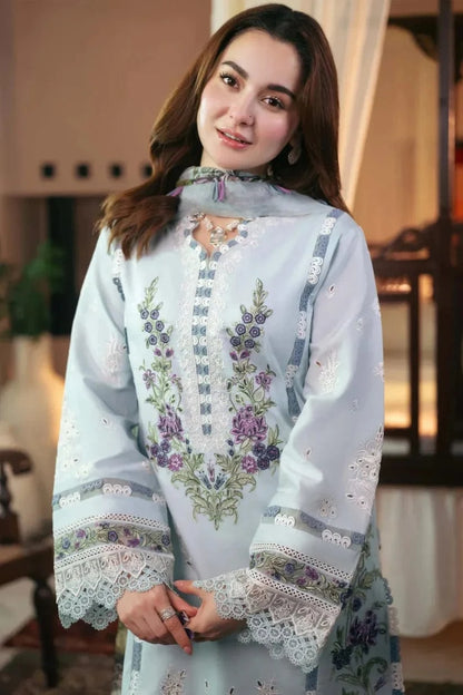 Qalamkaar QL-1028 Chikenkari Embroidered Lawn 3pc